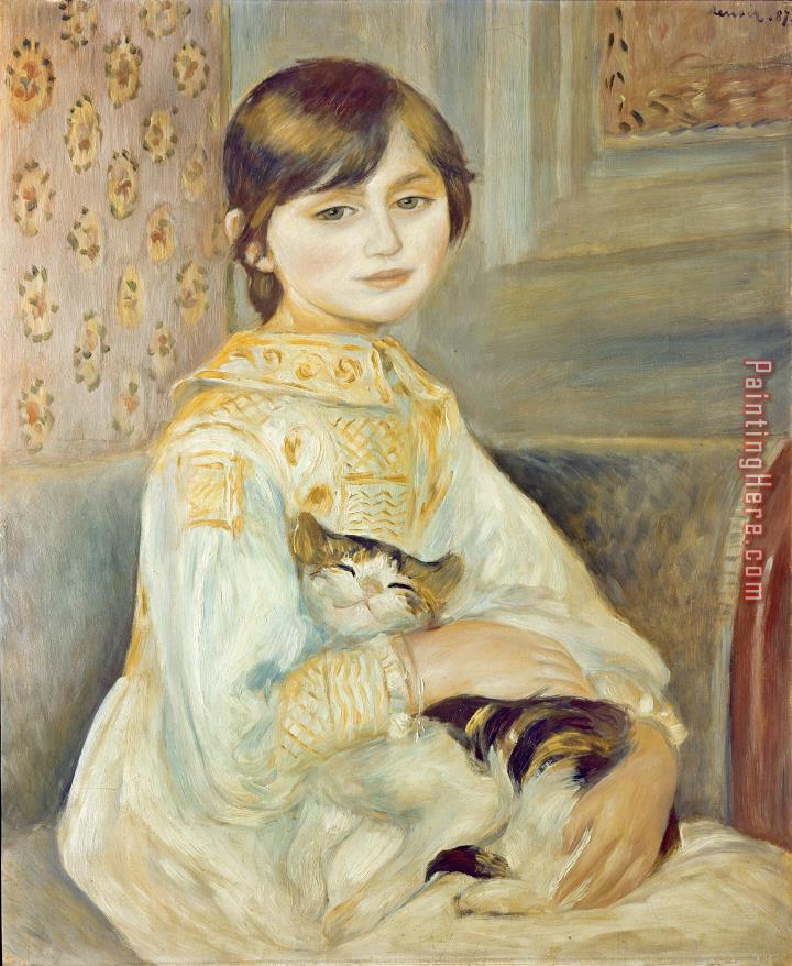 Pierre Auguste Renoir Julie Manet with Cat
